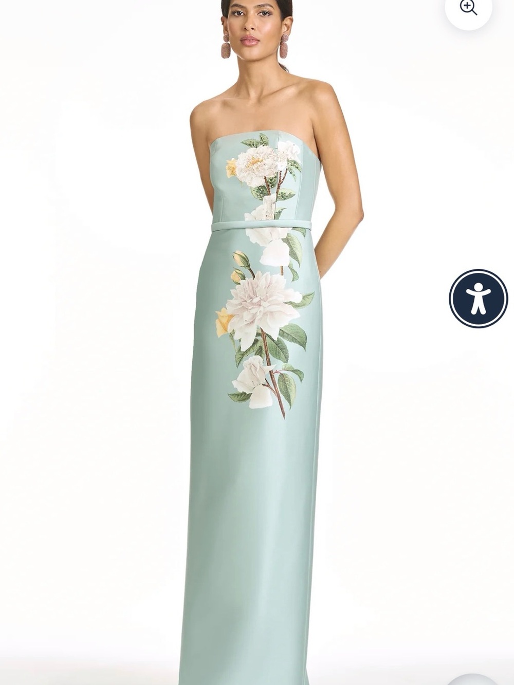 Sachin + Babi Strapless Sophia gown Mint Floral Column Gown - Picture 8 of 8
